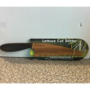Totally Bamboo Lettuce Knife 7" Serrated Blade Kitchen Cake Bread  Organic NEW